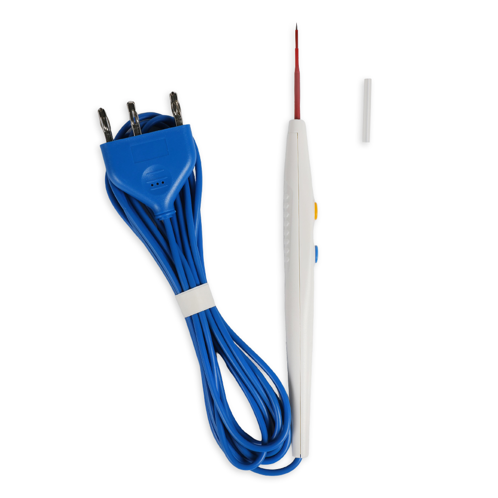 Lápiz de electrodo quirúrgico desechable tipo interruptor manual de metal de tungsteno de hoja afilada de 70 mm