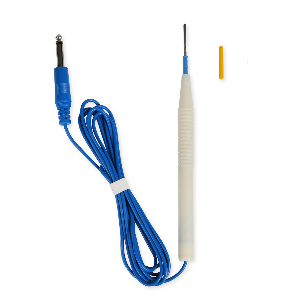 Lápiz de electrodo quirúrgico desechable tipo interruptor de pie de acero inoxidable de hoja plana de 70 mm