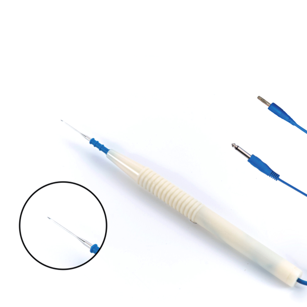 Lápiz de electrodo quirúrgico desechable tipo interruptor de pie de acero inoxidable con hoja afilada de 70 mm