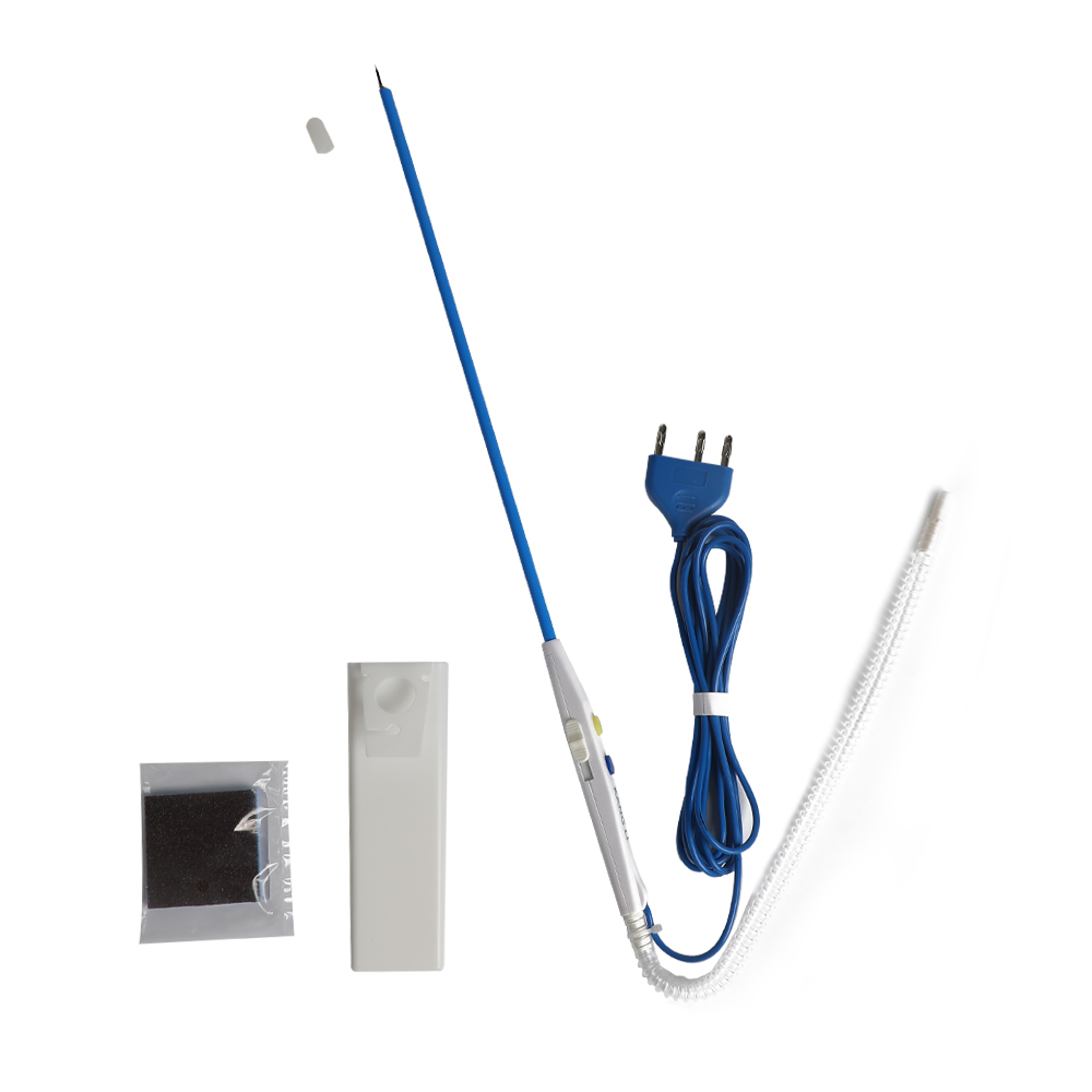 Lápiz de electrodo quirúrgico desechable tipo interruptor manual de metal de tungsteno estirable con hoja afilada de 350 mm