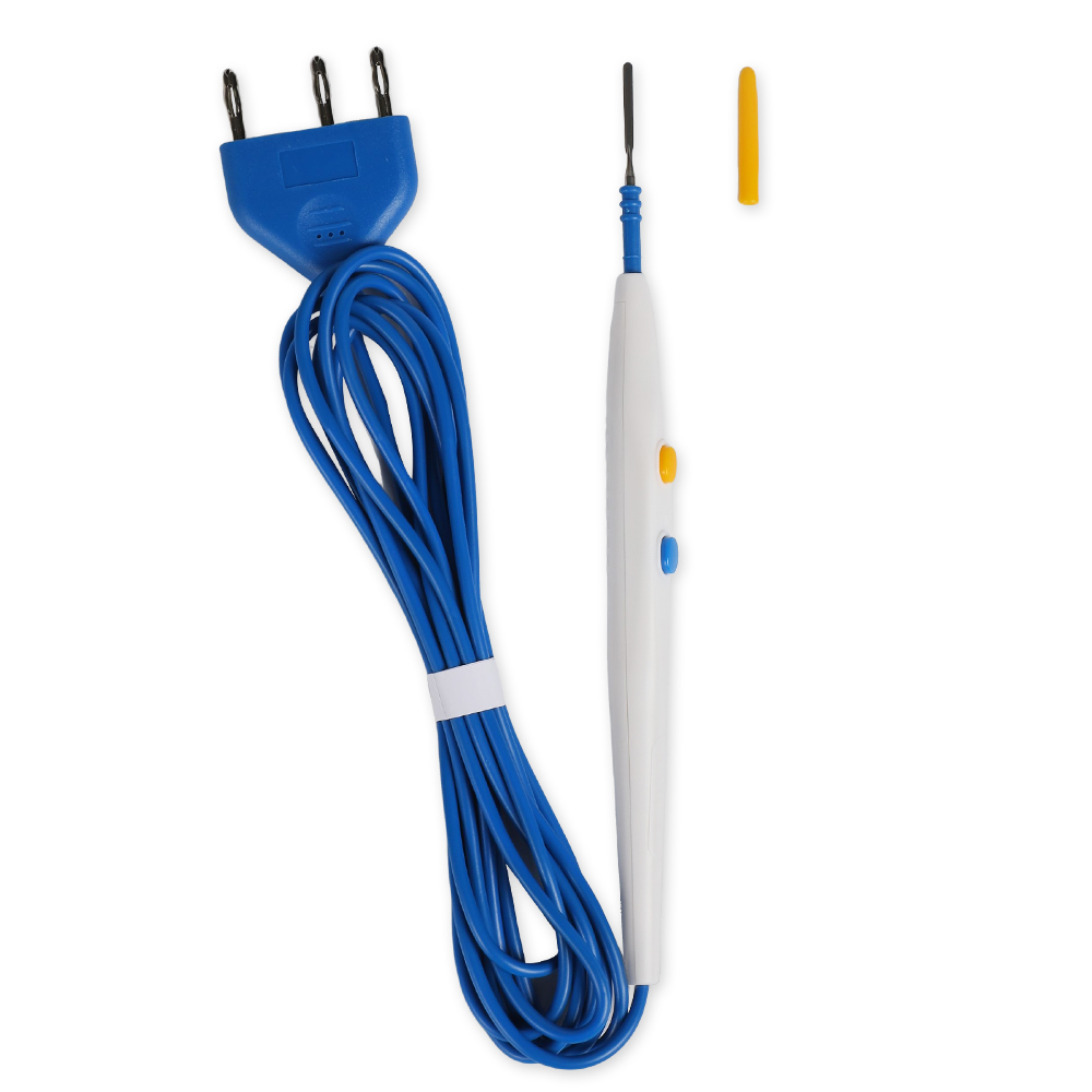 Lápiz de electrodo quirúrgico desechable tipo interruptor manual de acero inoxidable de hoja plana de 70 mm