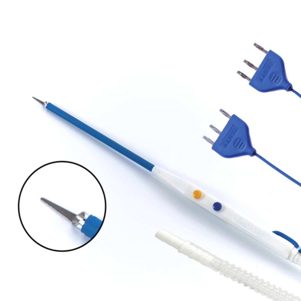 Lápiz de electrodo quirúrgico desechable tipo interruptor manual de acero inoxidable con hoja afilada de 250 mm