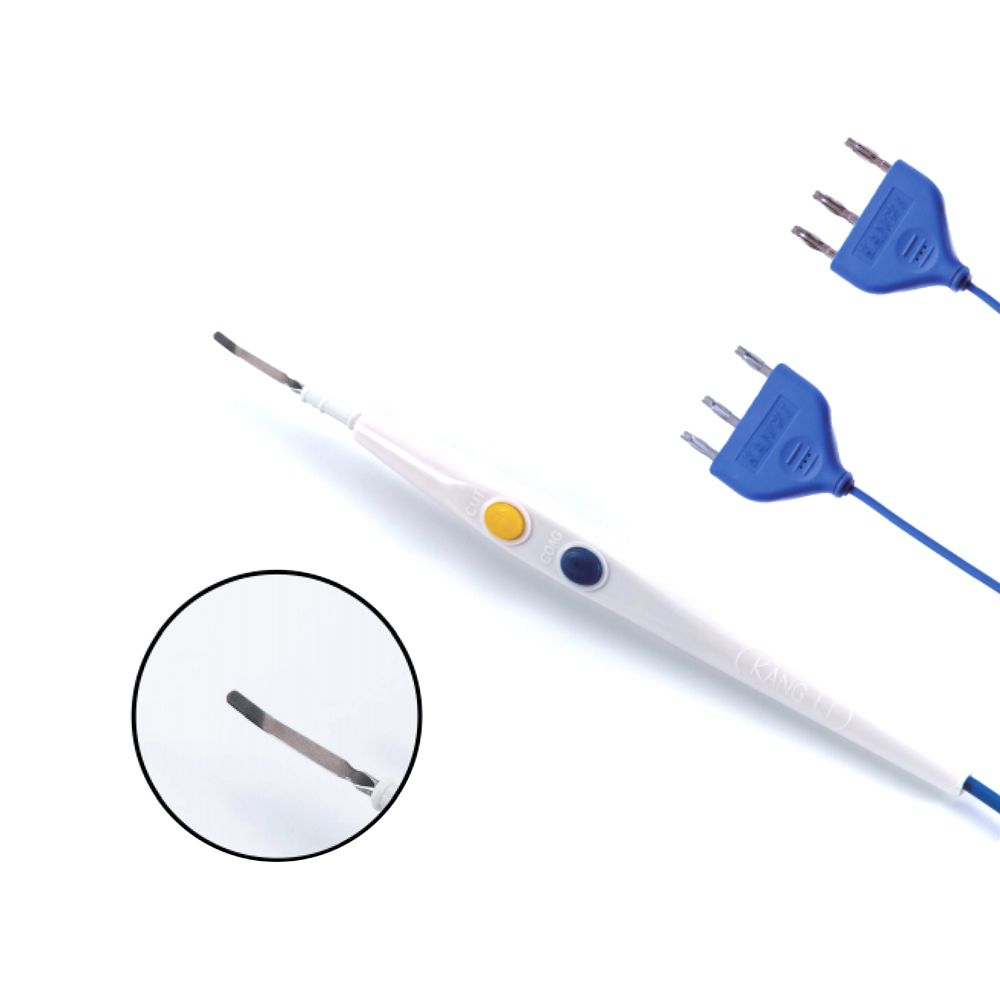 Lápiz de electrodo quirúrgico desechable tipo interruptor manual de acero inoxidable con hoja curva de 70 mm